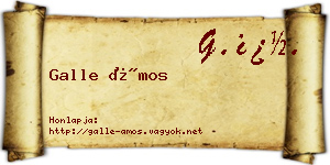 Galle Ámos névjegykártya
